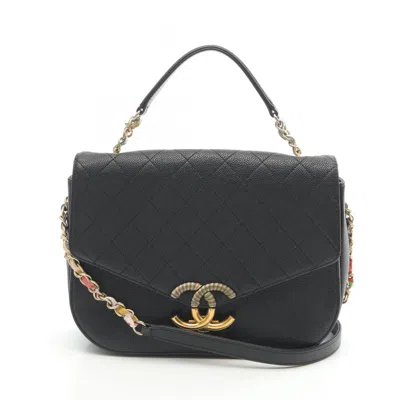 Pre-owned Chanel Matelasse Leather Shoulder Bag () In Black