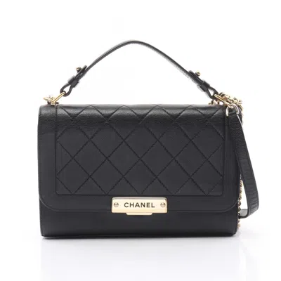 Pre-owned Chanel Matelasse Leather Shoulder Bag () In Black