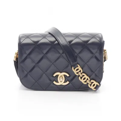 Pre-owned Chanel Matelasse Leather Shoulder Bag () In Blue