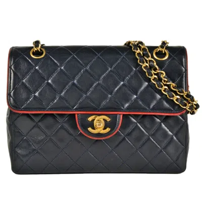 Pre-owned Chanel Matelasse Leather Shoulder Bag () In Blue
