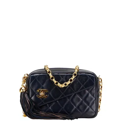 Pre-owned Chanel Matelasse Leather Shoulder Bag () In Blue