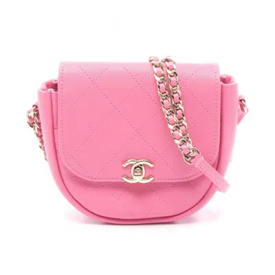 Pre-owned Chanel Matelasse Leather Shoulder Bag () In Pink