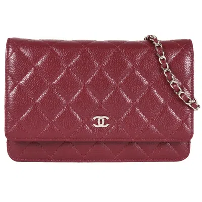 Pre-owned Chanel Matelassé Leather Shoulder Bag () In Red
