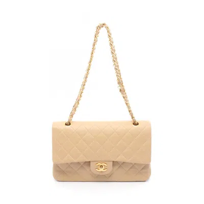 Pre-owned Chanel Matelasse Leather Shoulder Bag () In Sand
