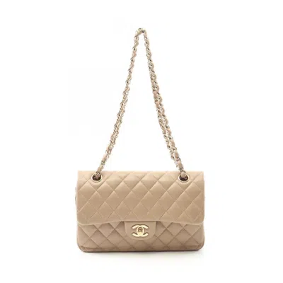 Pre-owned Chanel Matelasse Leather Shoulder Bag () In Sand
