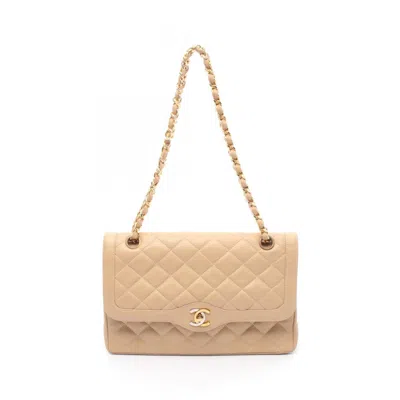 Pre-owned Chanel Matelasse Leather Shoulder Bag () In Sand