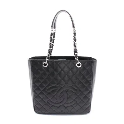 Pre-owned Chanel Matelasse Leather Tote Bag In Black