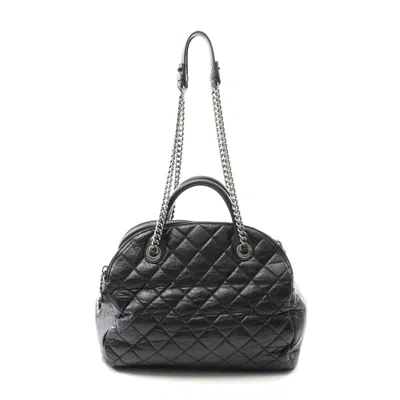 Pre-owned Chanel Matelasse Leather Tote Bag In Black