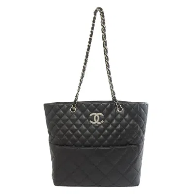 Pre-owned Chanel Matelasse Leather Tote Bag () In Black