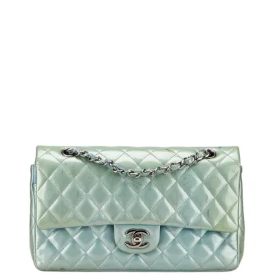 Pre-owned Chanel Matelasse Metallic Green Patent Leather Shoulder Bag ()
