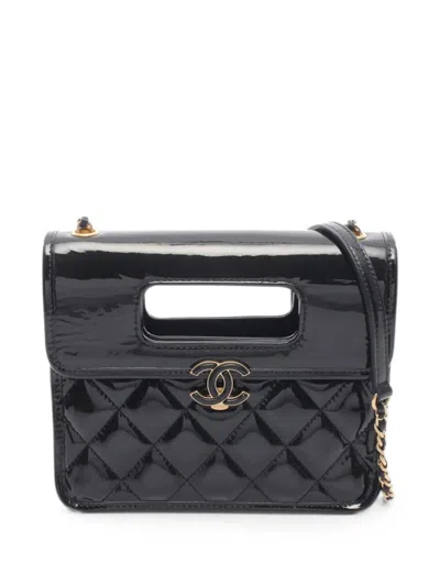 Pre-owned Chanel Matelasse Mini Flap Tote Bag In Black
