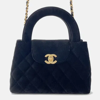 Pre-owned Chanel Matelasse Mini Shopping Bag 2way Bag Black Velour Size Mini