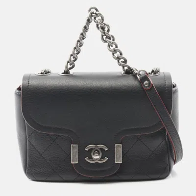 Pre-owned Chanel Matelasse Navy Blue Leather Crossbody Chain Shoulder Bag Ghw
