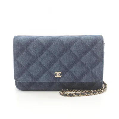 Pre-owned Chanel Matelasse Navy Denim Shoulder Bag ()
