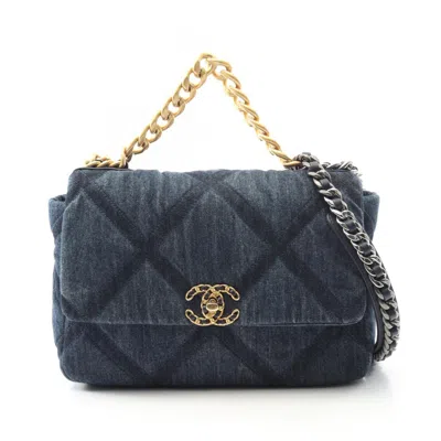 Pre-owned Chanel Matelasse Navy Denim Shoulder Bag () In Blue
