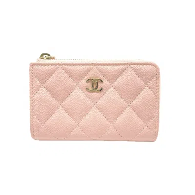 Pre-owned Chanel Matelasse Pink Grained Calfskin Coin Purse/coin Case ()