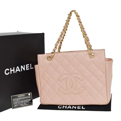 Pre-owned Chanel Matelassé Pink Leather Tote Bag ()