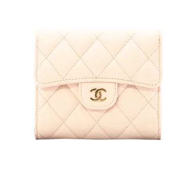 Pre-owned Chanel Matelasse Pink Leather Wallet (tri-fold) ()