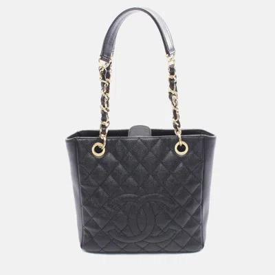 Pre-owned Chanel Matelasse Pst Black Calfskin Shoulder Tote Bag Ghw