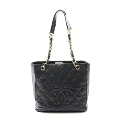 Pre-owned Chanel Matelasse Pst Tote Bag Black Leather