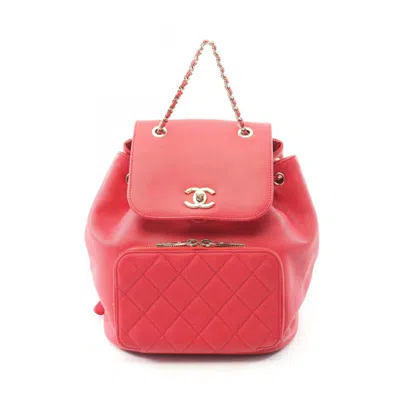 Pre-owned Chanel Matelasse Red Color Leather Backpack ()