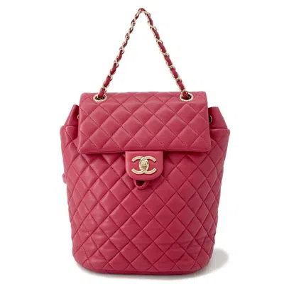 Pre-owned Chanel Matelasse Red Color Leather Backpack ()