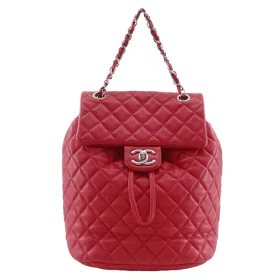 Pre-owned Chanel Matelasse Red Color Leather Backpack ()