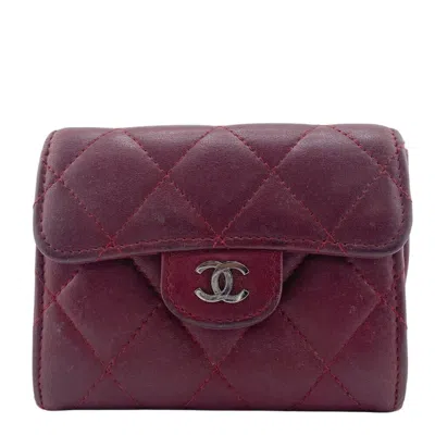 Pre-owned Chanel Matelasse Red Color Leather Coin Purse/coin Case ()