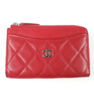 Pre-owned Chanel Matelasse Red Color Leather Coin Purse/coin Case ()