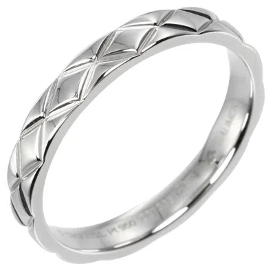 Pre-owned Chanel Matelasse Ring Platinum Silver Platinum Ring Jewelry ()