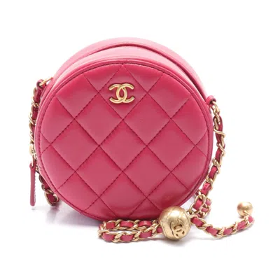 Pre-owned Chanel Matelasse Round Chain Shoulder Bag Lambskin Gold Hardware In Multi