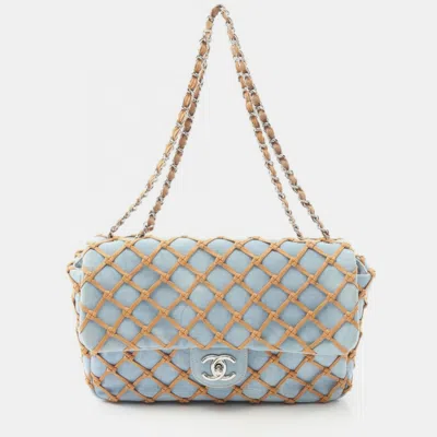Pre-owned Chanel Matelasse Shoulder Bag Denim Blue And Brown