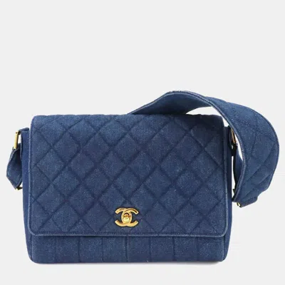 Pre-owned Chanel Matelasse Shoulder Bag In Denim Blue