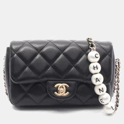 Pre-owned Chanel Matelasse Small Flap Shoulder Bag Lamb Leather Black