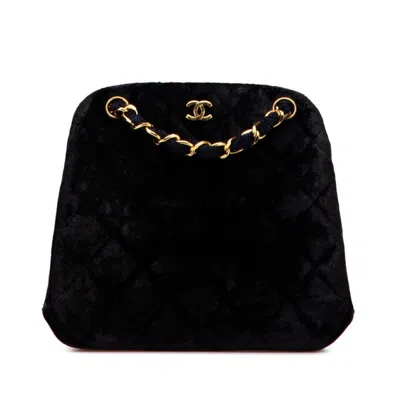 Pre-owned Chanel Matelasse Suede Tote Bag () In Blue