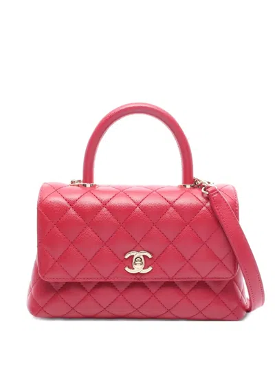 Pre-owned Chanel Matelassé Top-handle Handbag In Red
