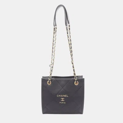 Pre-owned Chanel Matelasse Tote Bag Leather Black