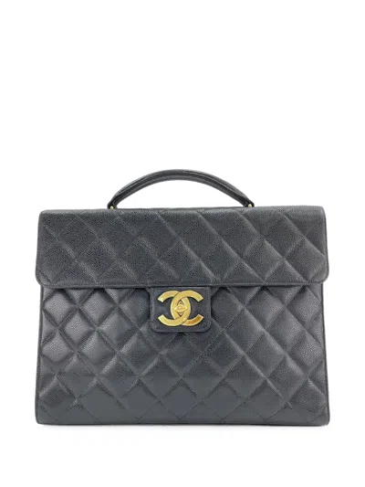 Chanel Matelassé Turn-lock Handbag In Black