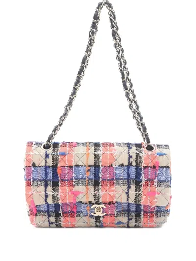 Pre-owned Chanel Matelassé Tweed Shoulder Bag In Neutral