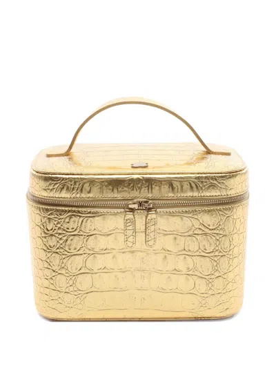 Pre-owned Chanel Matelassé Vanity Bag In Gold