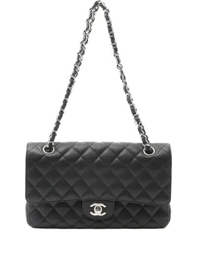 Pre-owned Chanel Matelassé W Flap Shoulder Bag In Black