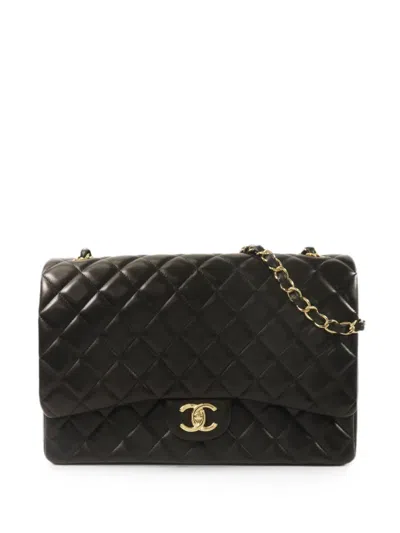Pre-owned Chanel Maxi Classic Cc Chain Shoulder Bag In Black