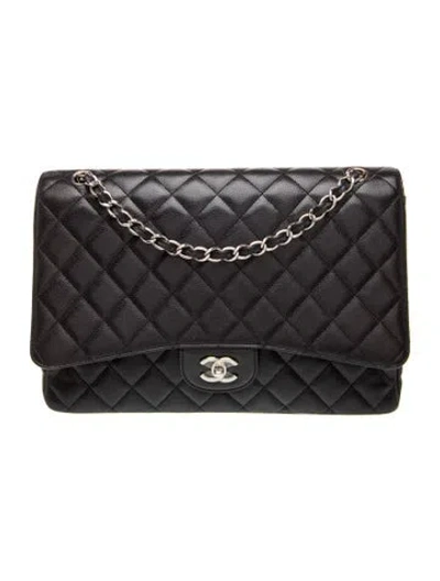 Pre-owned Chanel Maxi Classic Flap Bag In Black