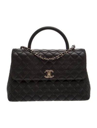 Pre-owned Chanel Maxi Flap Handle Bag In Black