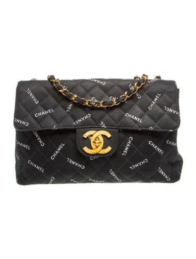 Pre-owned Chanel Maxi Jumbo Xl Single Flap Bag In Black/white