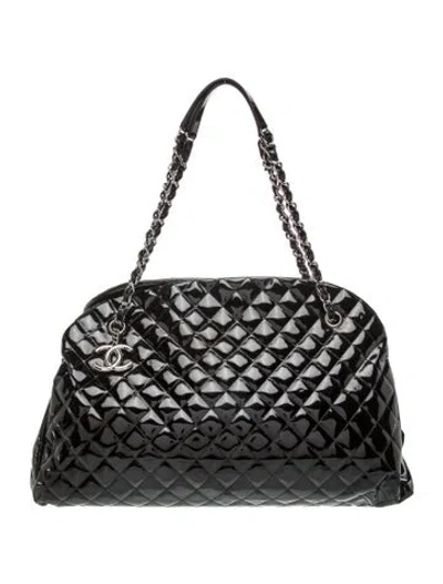 Pre-owned Chanel Maxi Just Mademoiselle Bowling Bag In Black