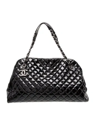 Pre-owned Chanel Maxi Just Mademoiselle Bowling Bag In Black