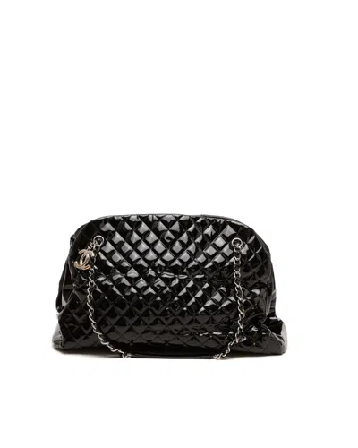 Chanel Maxi Just Mademoiselle Patent Chain Tote Bag In Black