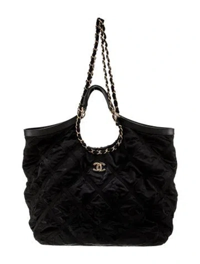 Pre-owned Chanel Maxi Lifestyle Shopping Tote In Black