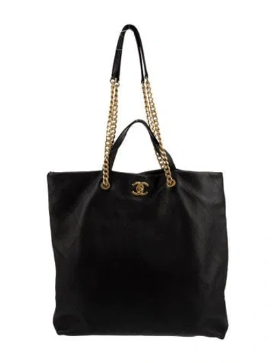 Pre-owned Chanel Maxi Shopping Tote In Black